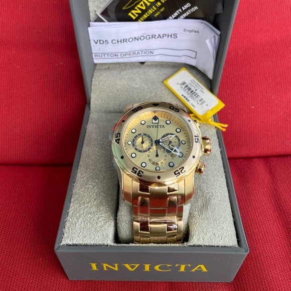 18K Gold Plated Invicta Pro Diver SCUBA (NWT)SALE - Picture 5 of 14